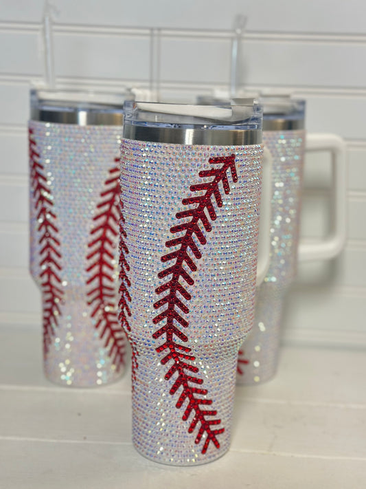 Batter Up Rhinestone Tumbler