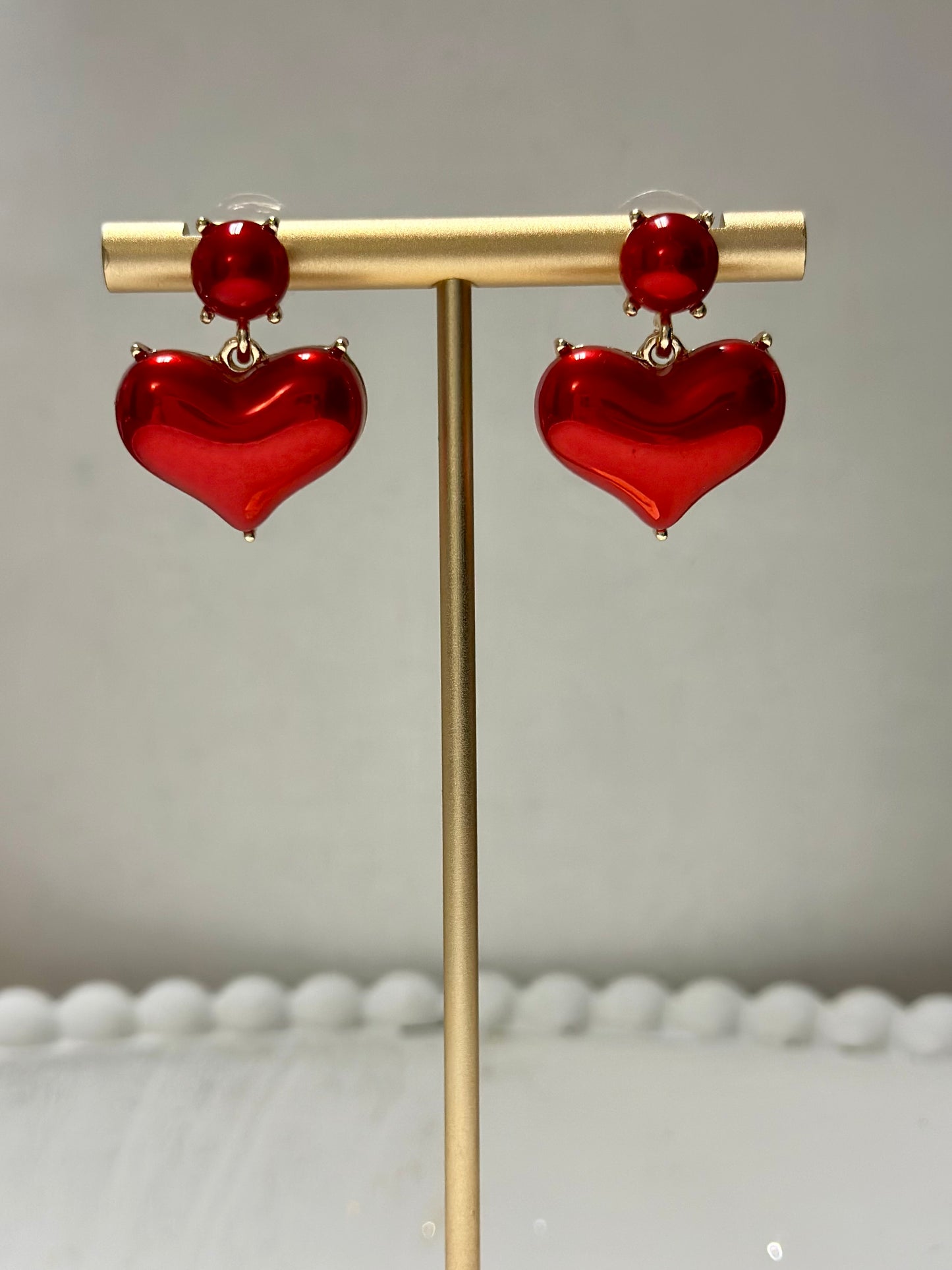 Metallic Heart Earrings