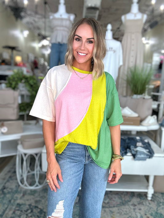 NEW! Be the Sunshine Color Block Top