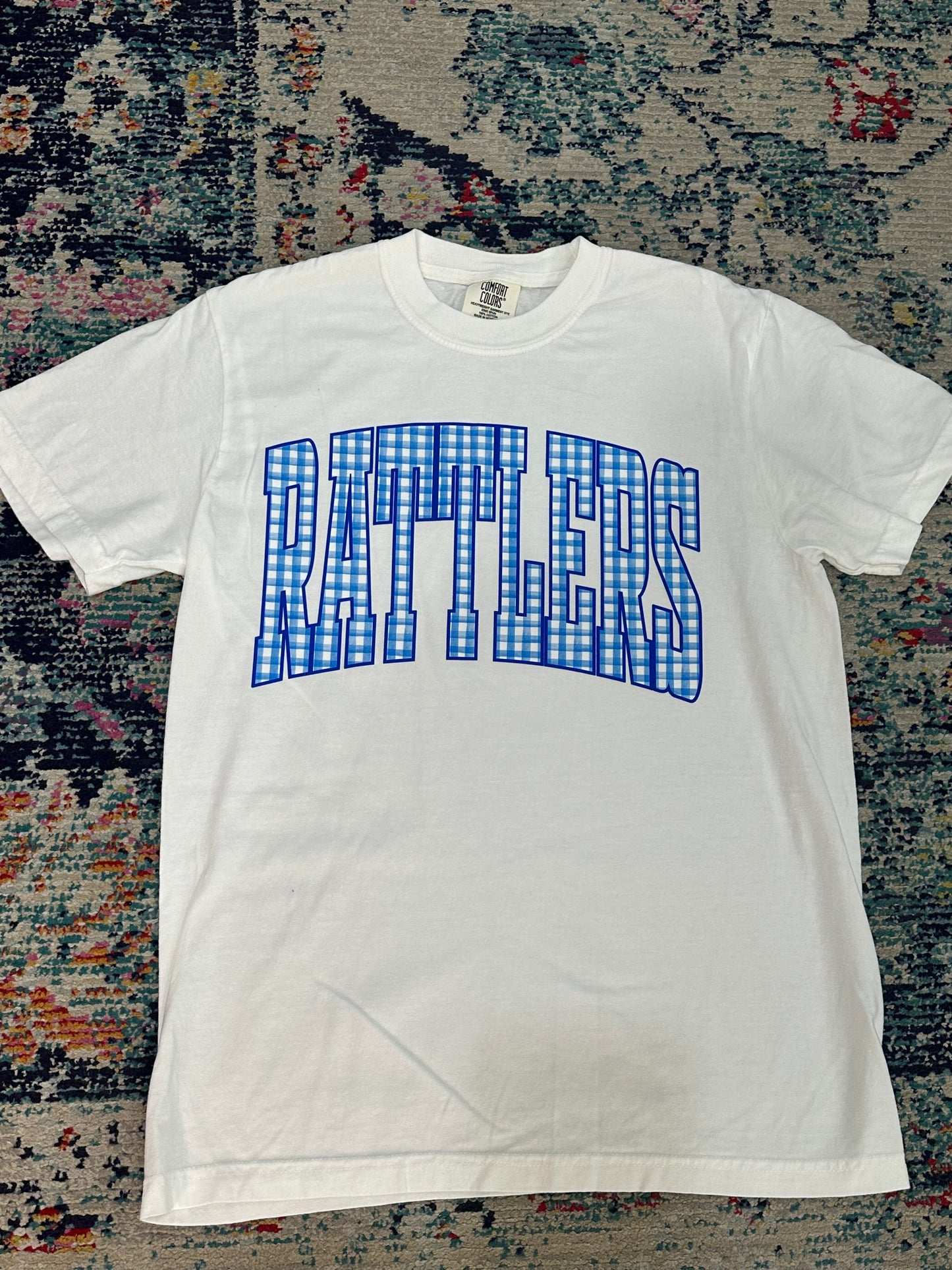 Gingham RATTLERS Tee in White