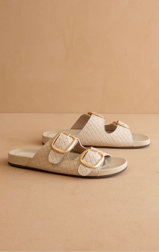 Desiree Slide Sandal in Bone