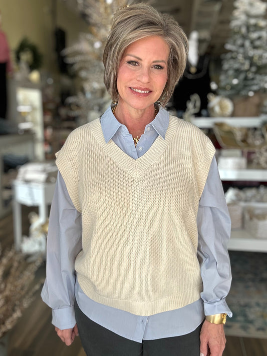 NEW! Cafe Cozy Sweater Vest Top