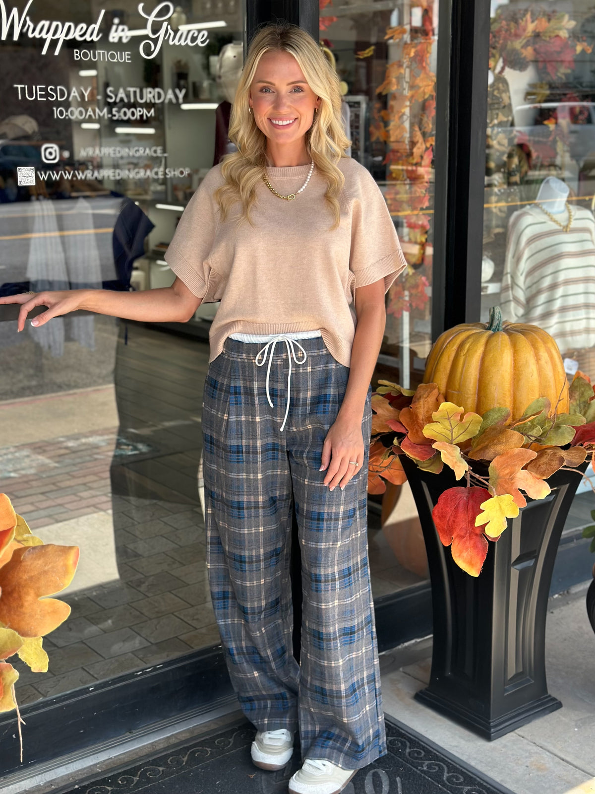 Calm Energy Plaid Drawstring Pants