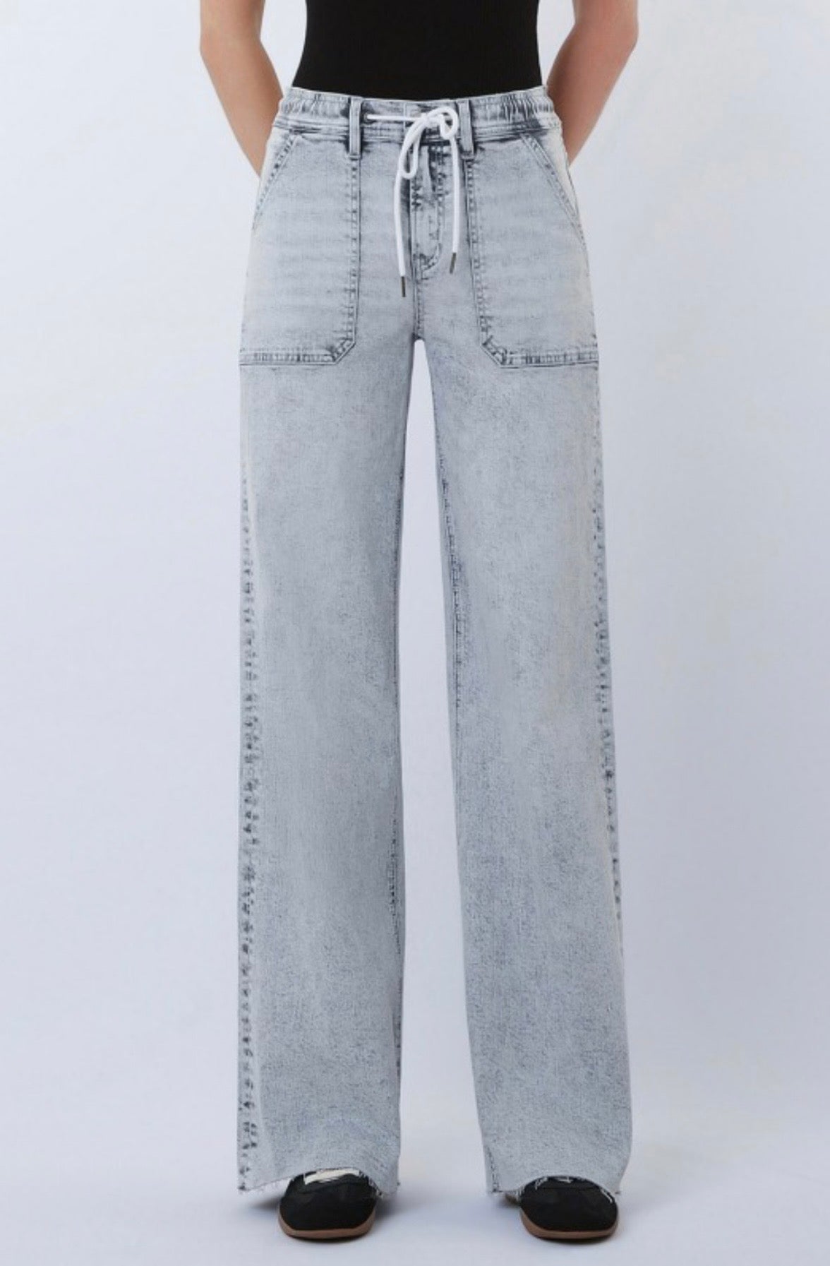 Innovation Light Wash Drawstring Jean by Flying Monkey