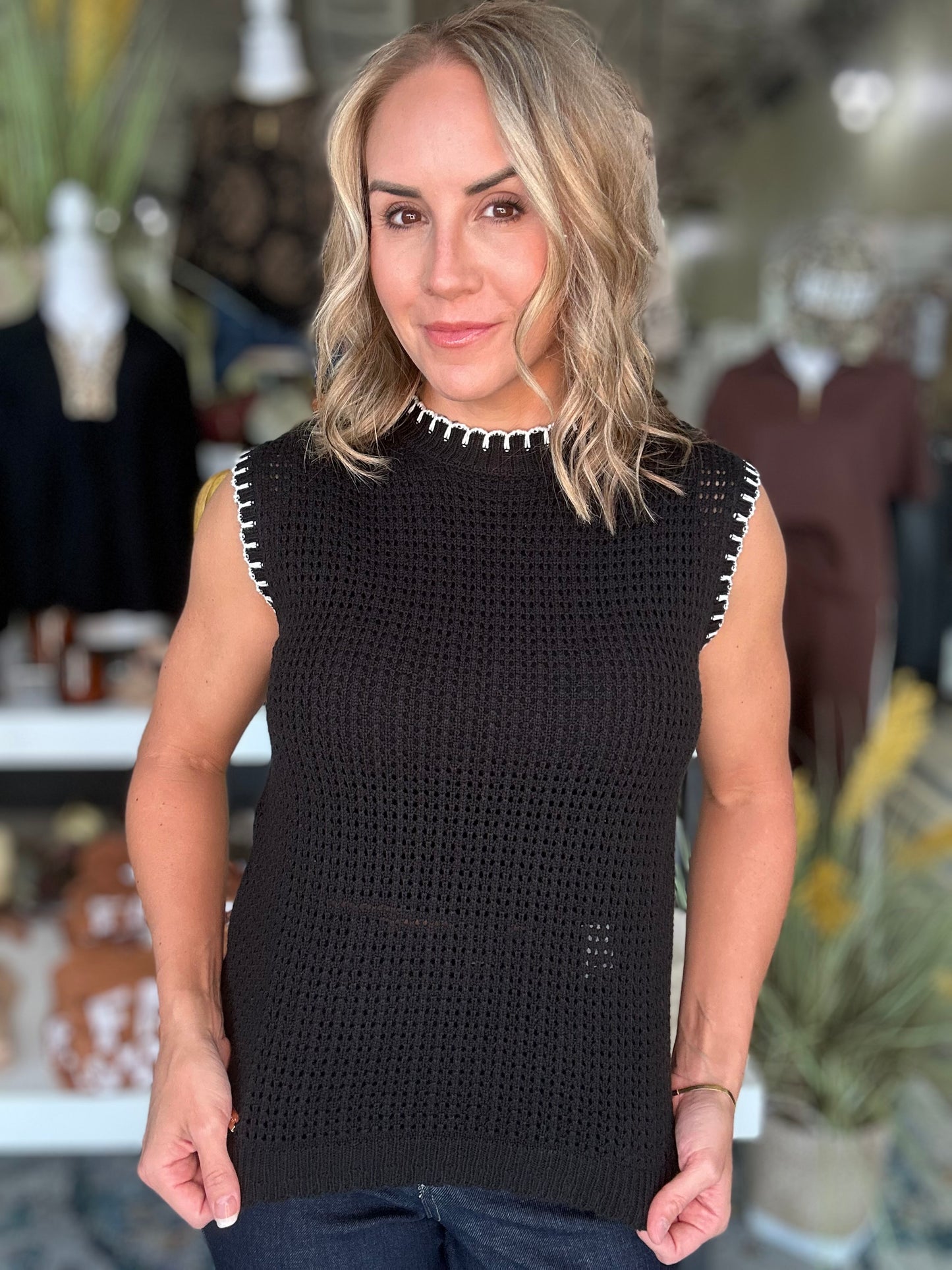NEW! Cool and Cozy Sweater Top in Black