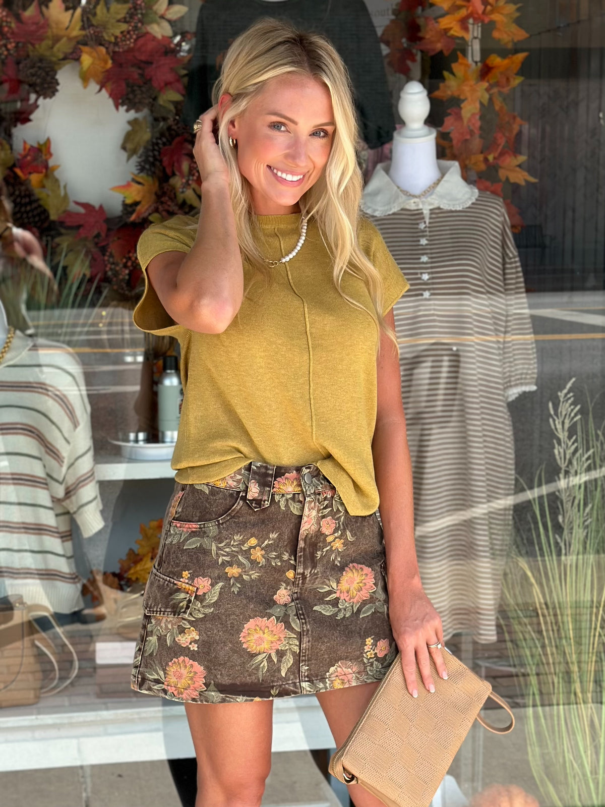 Vintage Floral Cargo Skort
