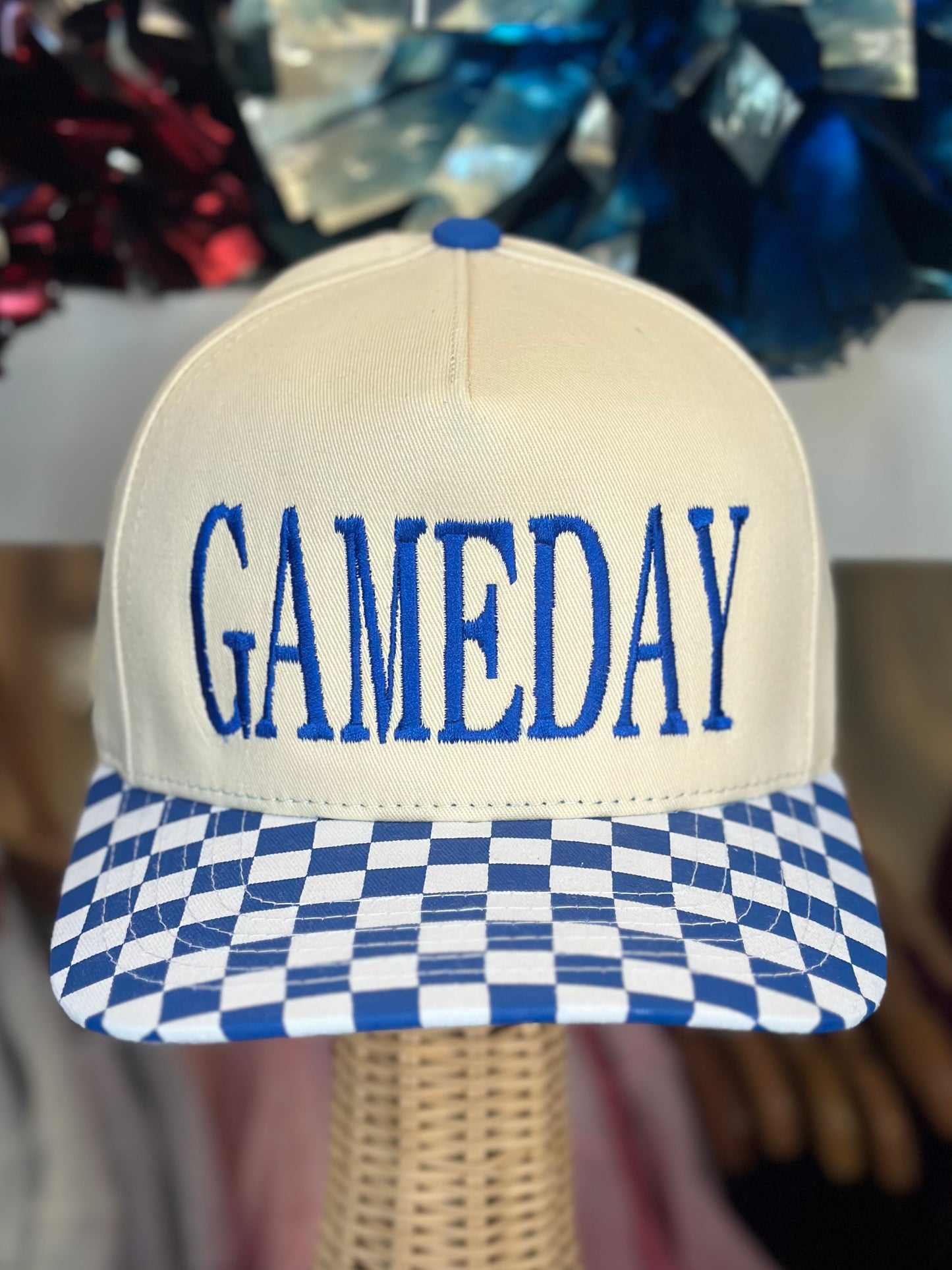 Gameday Checkered Cap in Royal