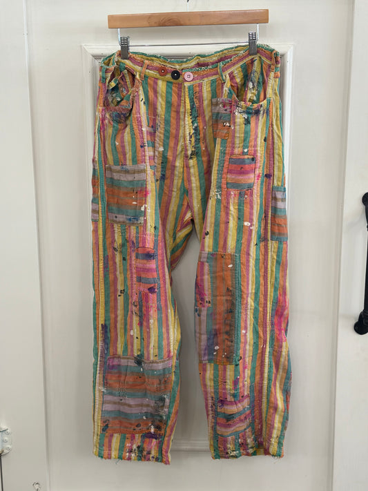 MPEARL Yarn Dyed Cotton Stripe Pants 530  #33