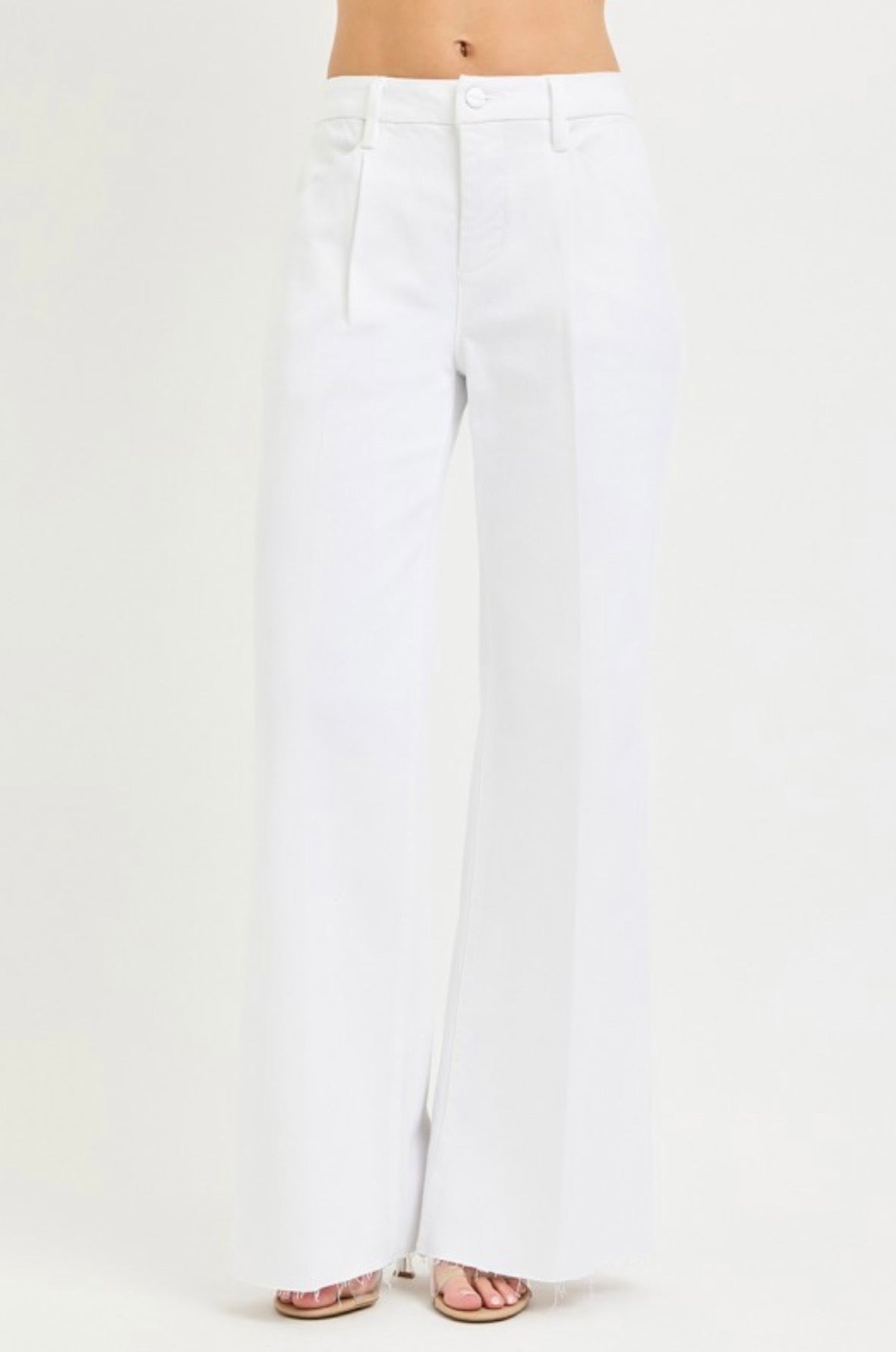 Naomi Pleated White Trouser Pant by Risen