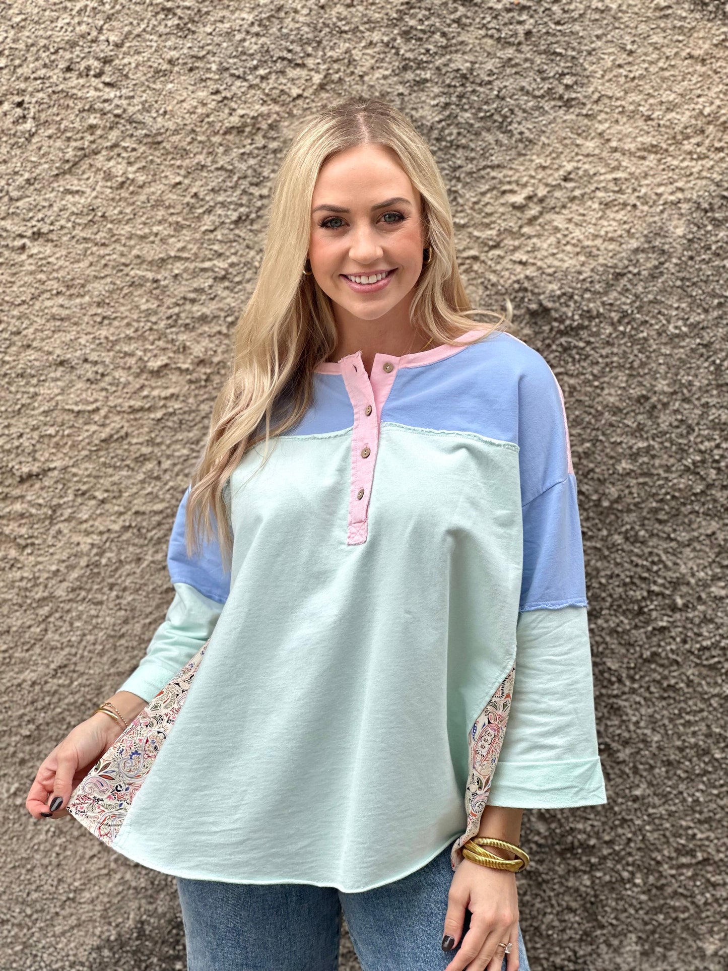 NEW! Soft Pastel Whispers top in multi pastel