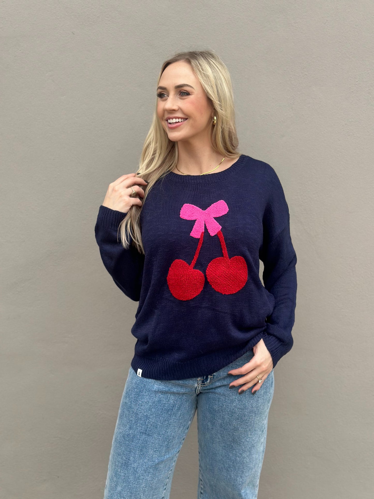 NEW! All The Cherry Bows Sweater