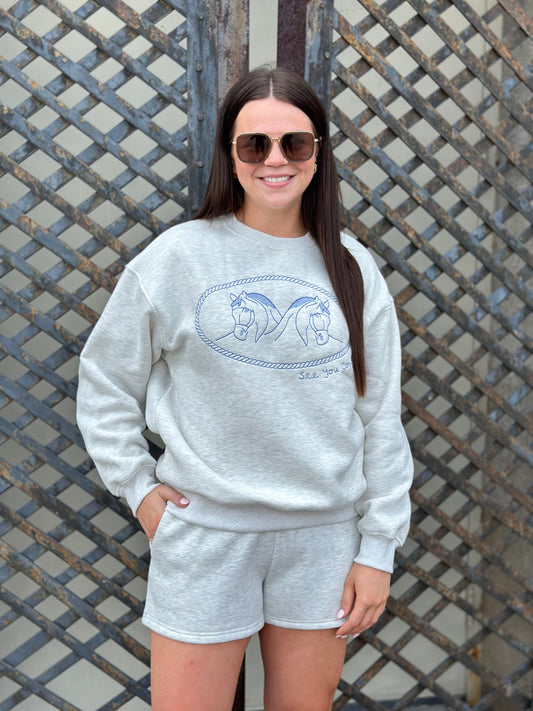 NEW! See You, Cowboy Shorts Set in H.Grey