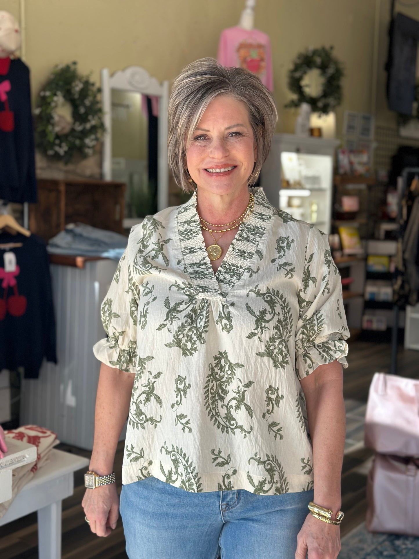 Walking With Willow Top in Green