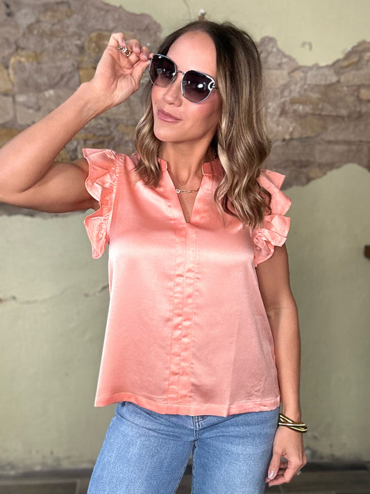 Patty top in spring peach