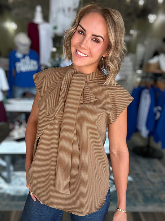 That Girl Edgy Top in Camel