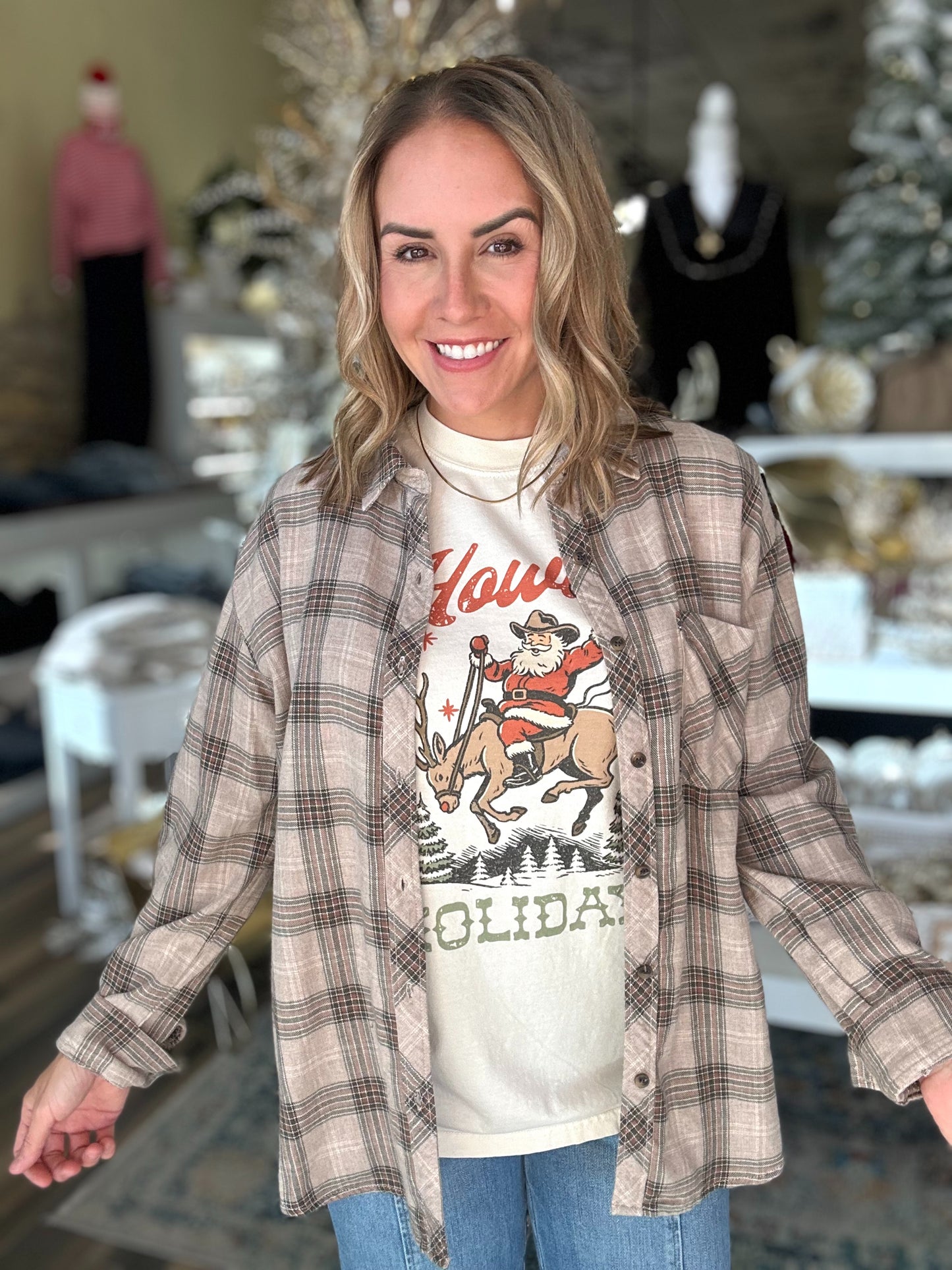 NEW! Howdy Holidays Western Santa Tee