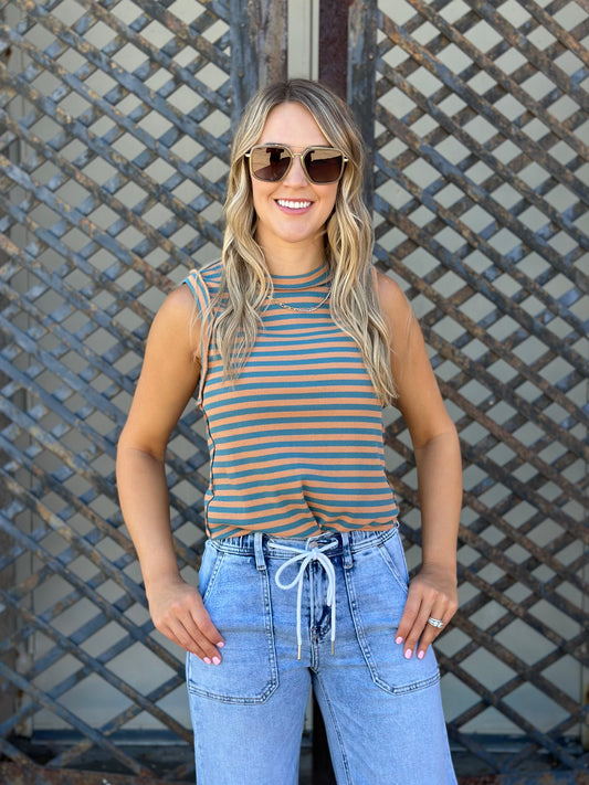 NEW! Casual Brunch Striped Tank