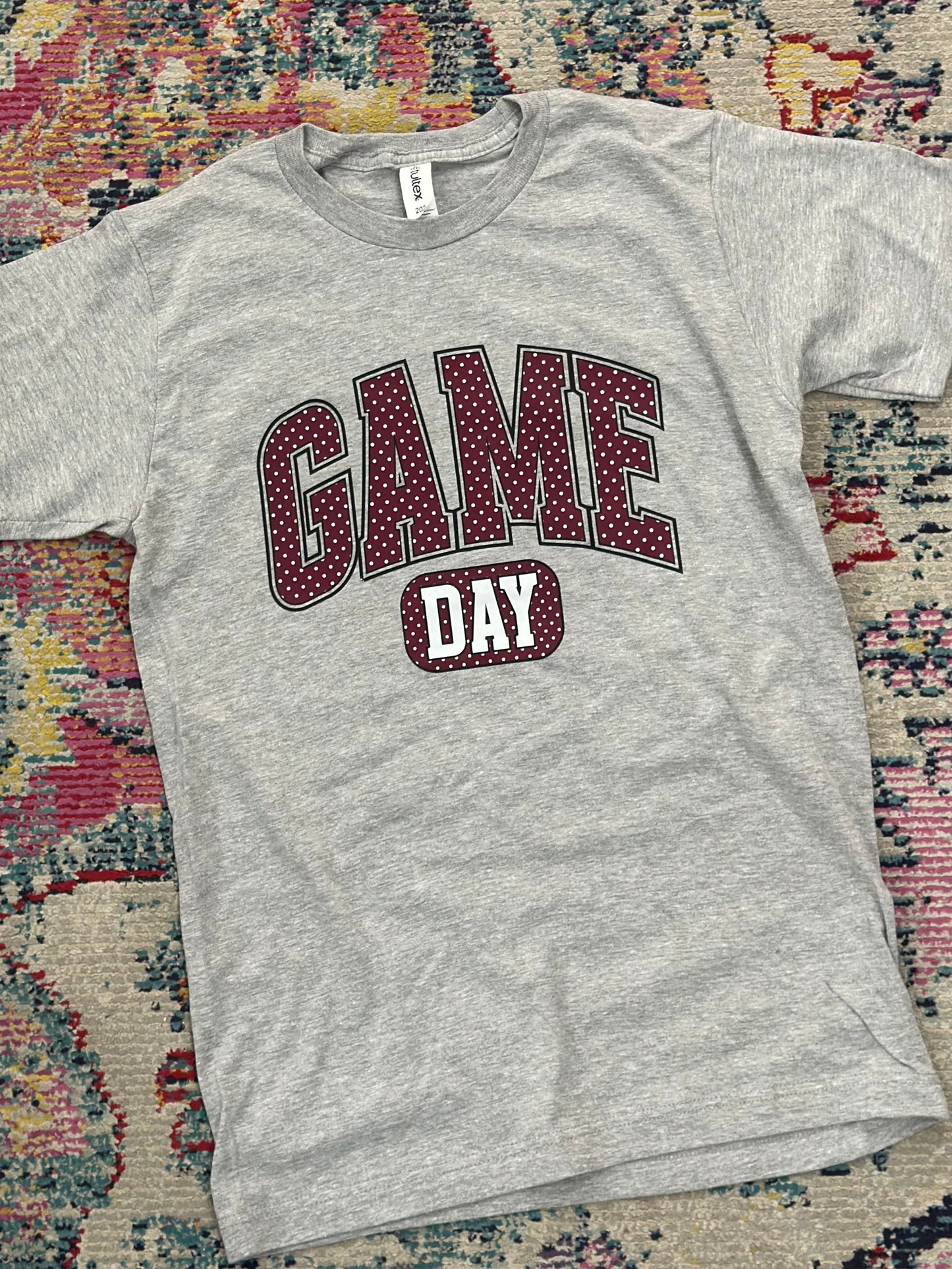 Game Day Maroon Polka Dot Tee