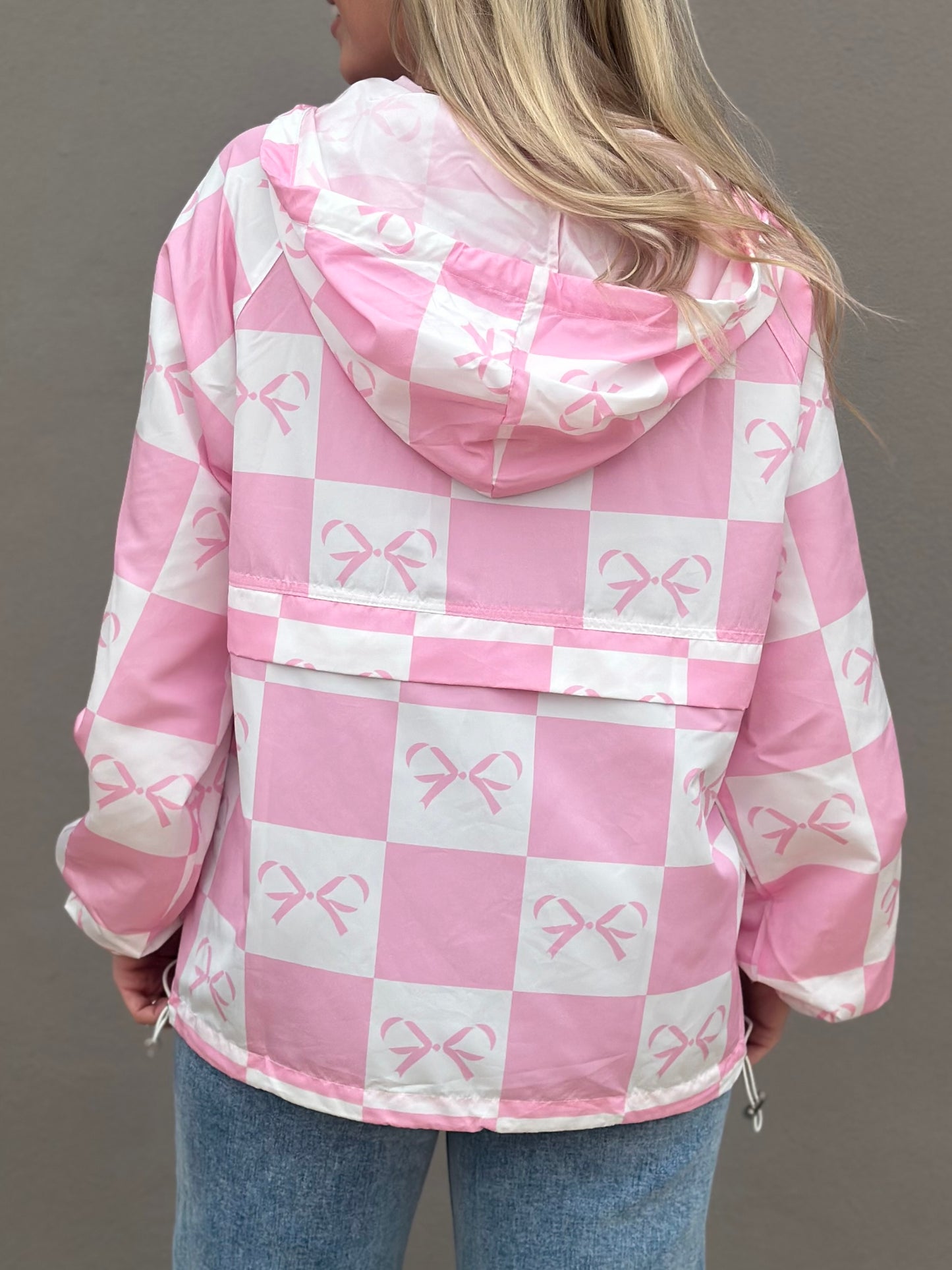 NEW! Better in Bows Windbreaker in pink/white