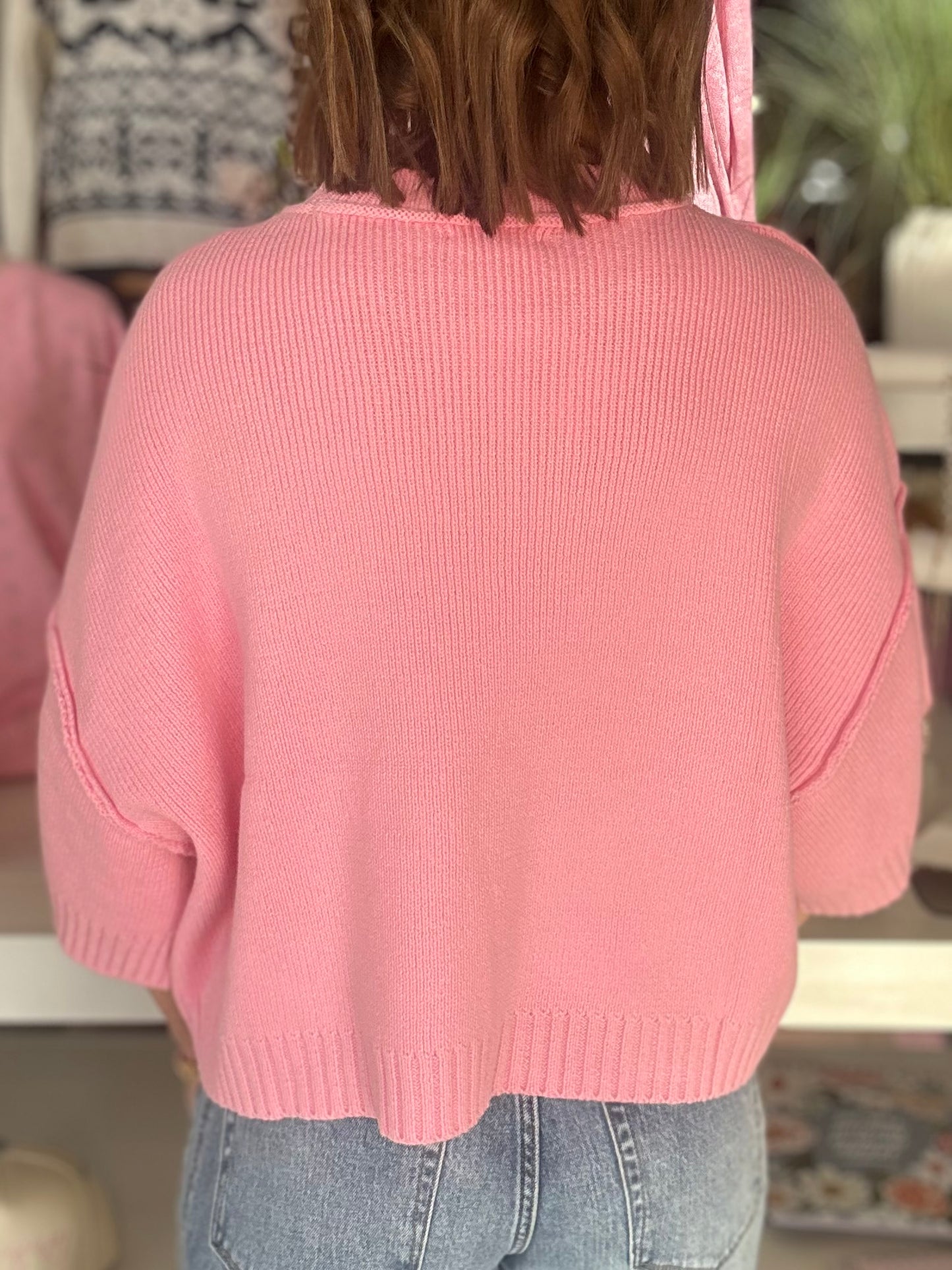 Strawberry Embrace Sweater Top in Pink