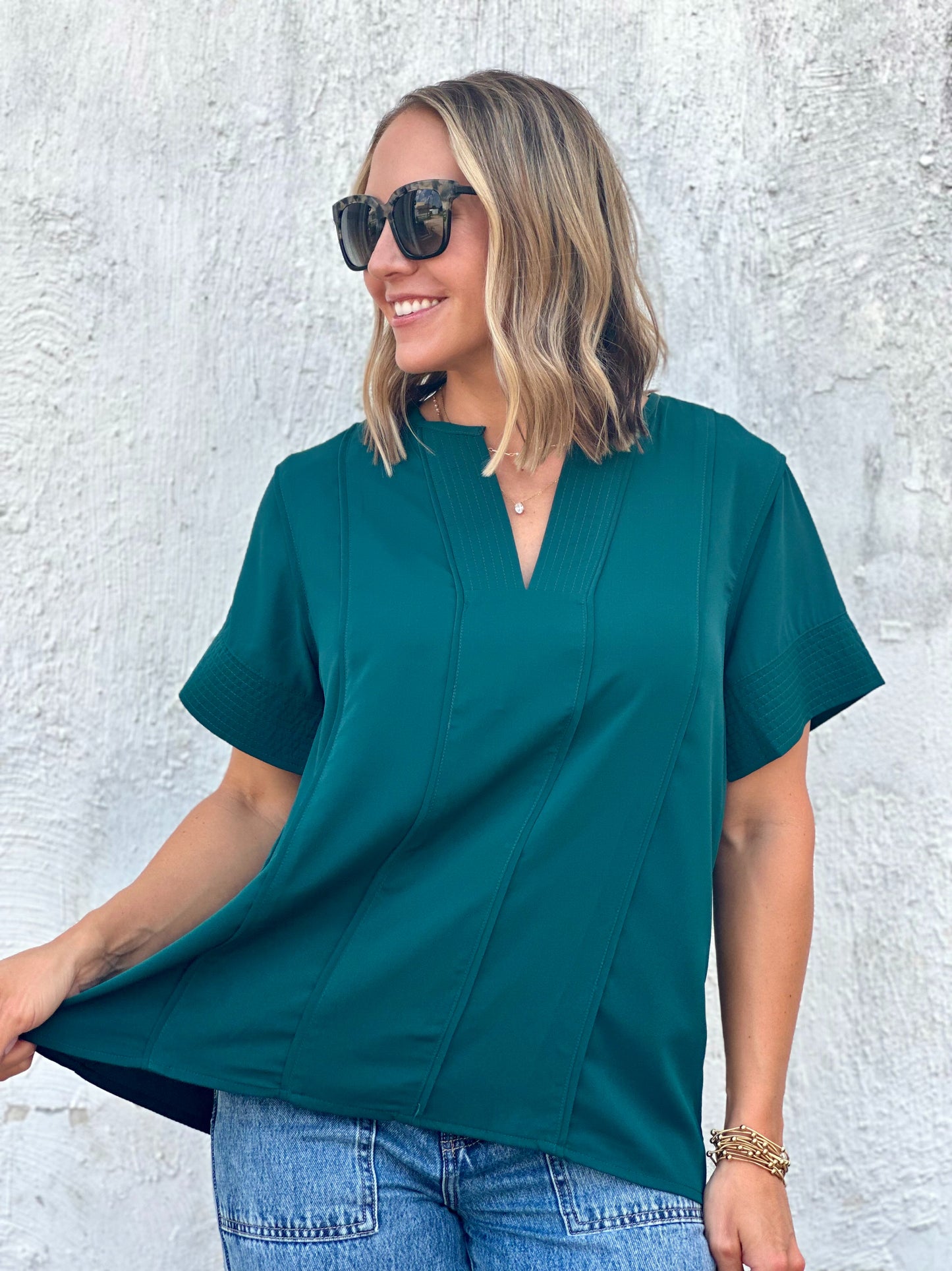 Class Act Top in Hunter Green