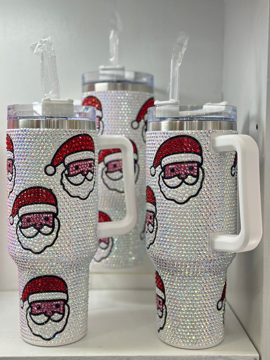 Santa Claus Rhinestone Tumbler