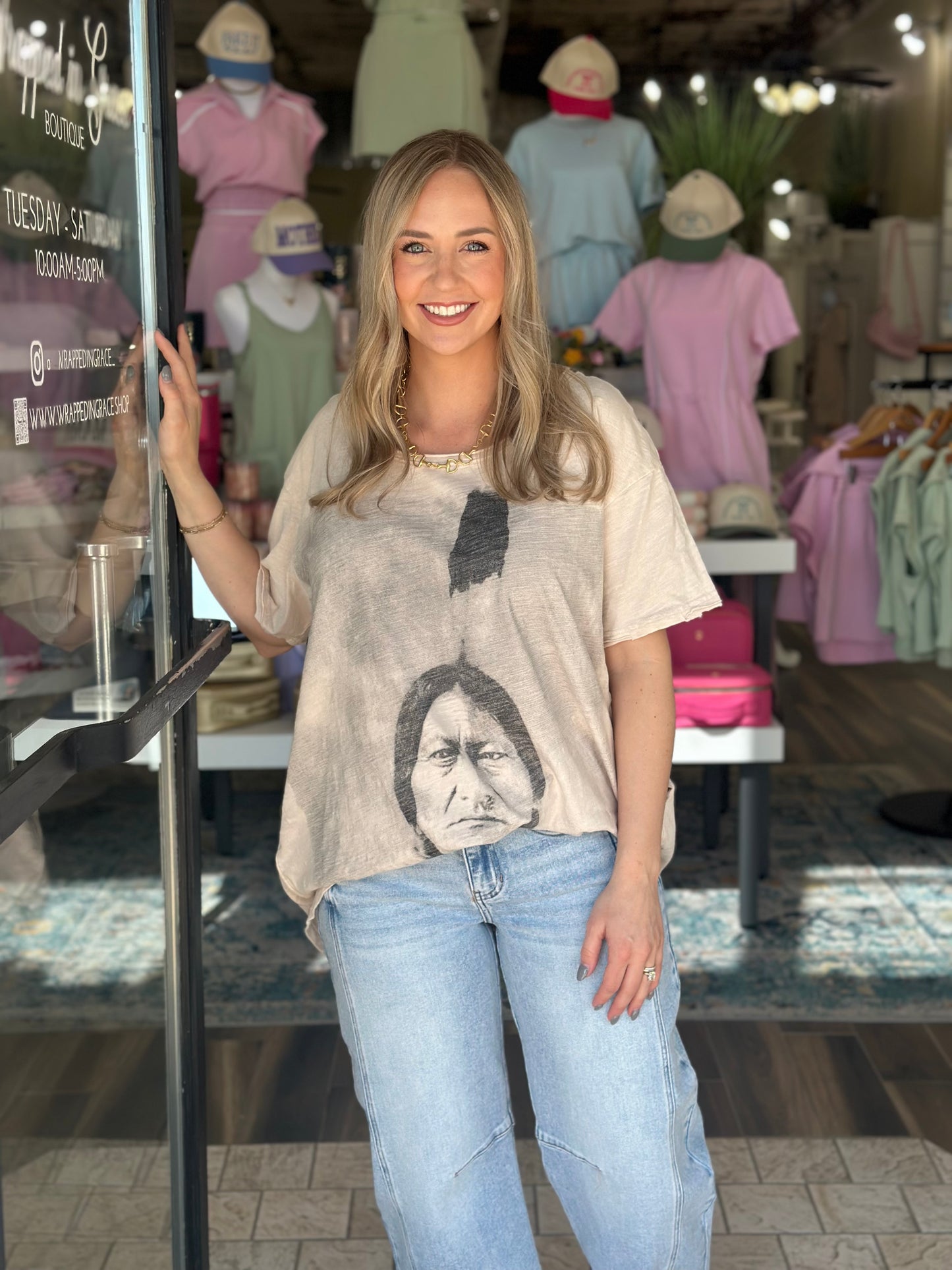 Indian Print Loose Fit Tee