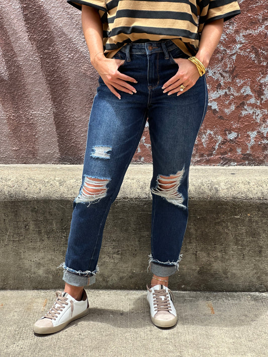 Judy Blue Nova Distressed Straight Jean