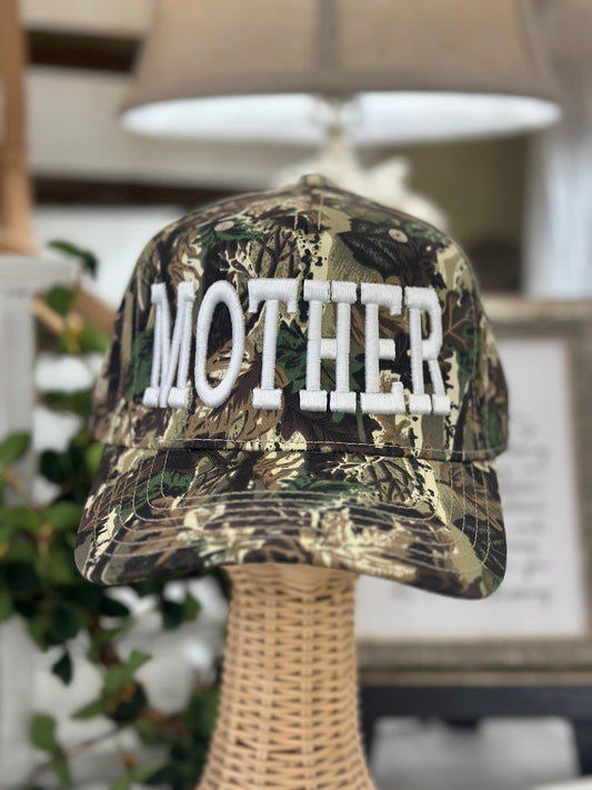 Camo Mother Puff Embroidered Cap