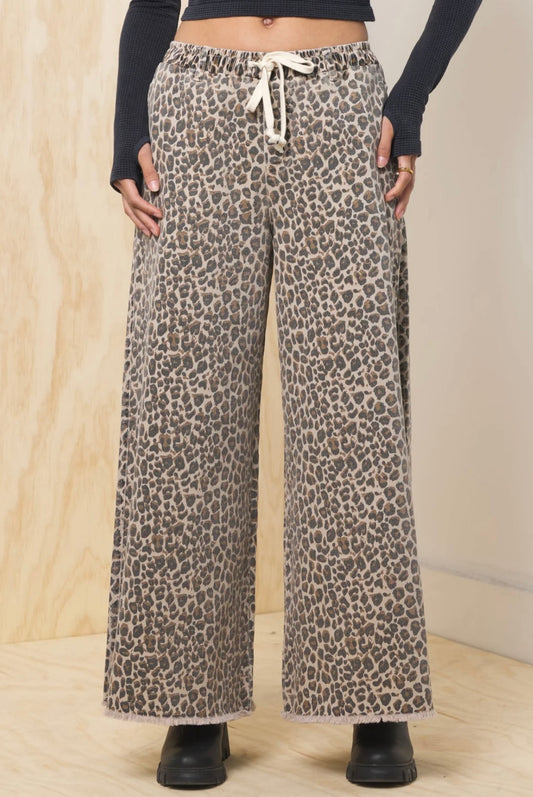 Vintage Havana Drawstring Pant in Leopard
