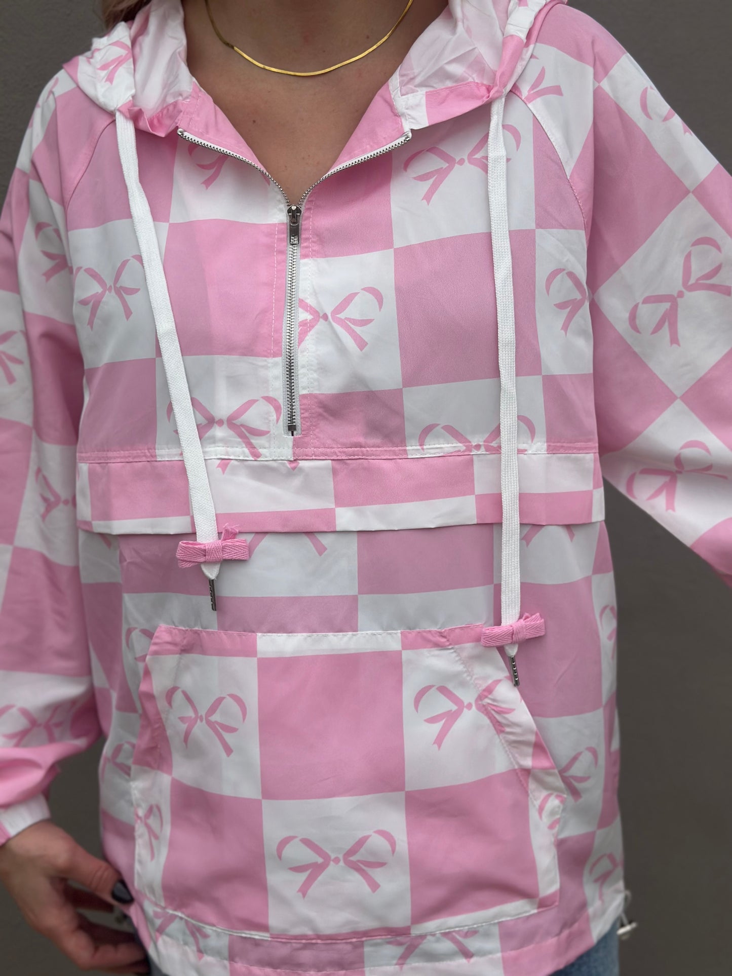 NEW! Better in Bows Windbreaker in pink/white