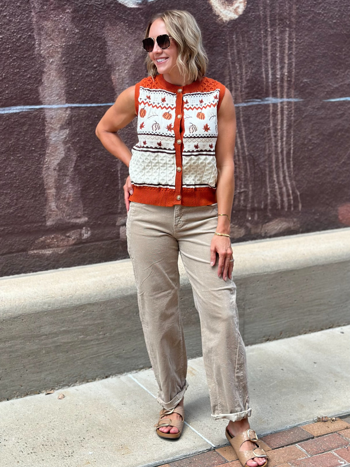 Karsyn Tan Corduroy Pant by Risen
