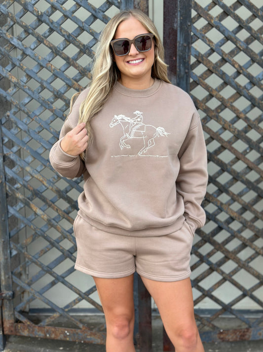 NEW! Let's Ride Shorts Set in Mocha