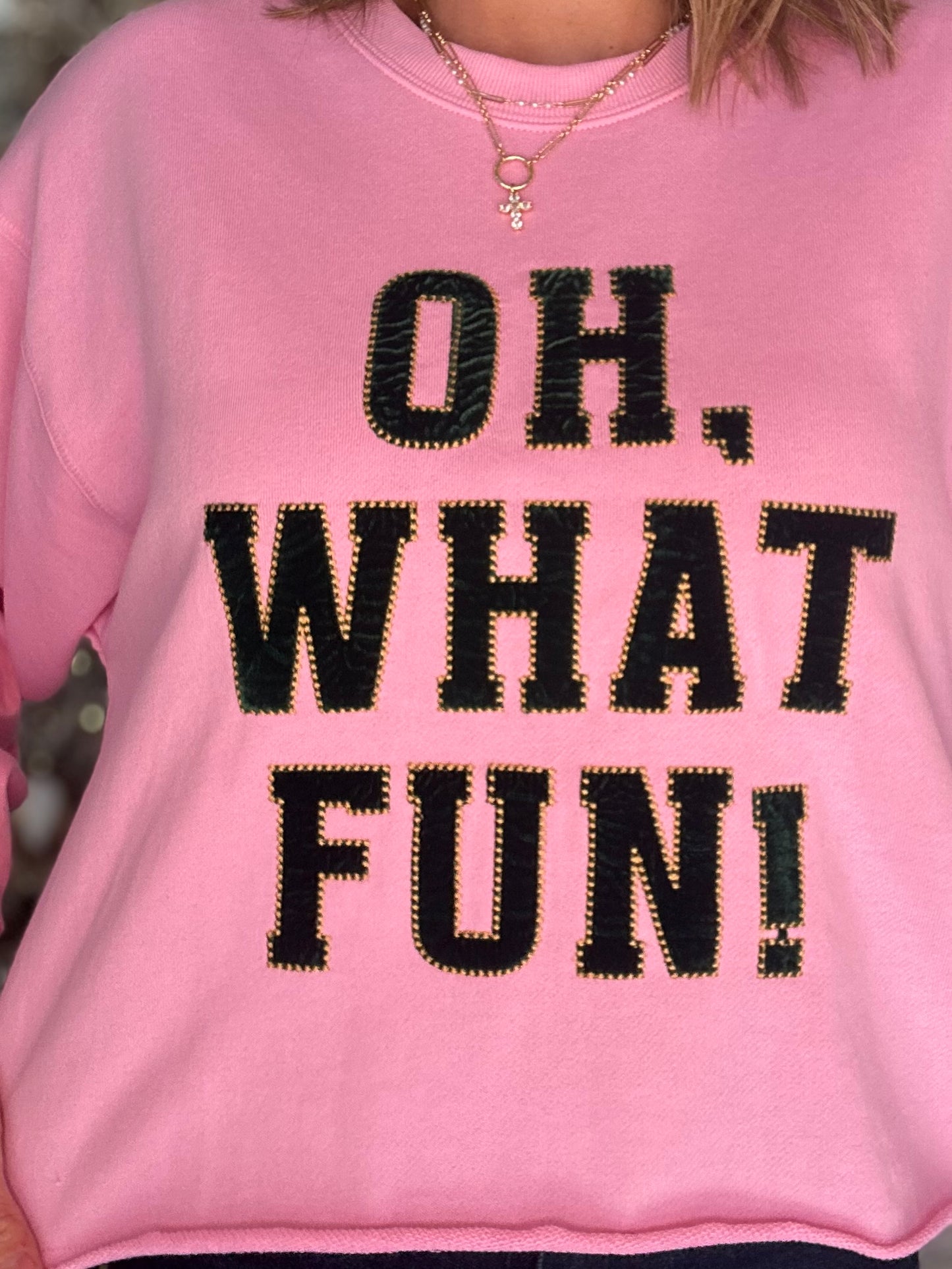 NEW! Oh What Fun Sweatshirt in Pink
