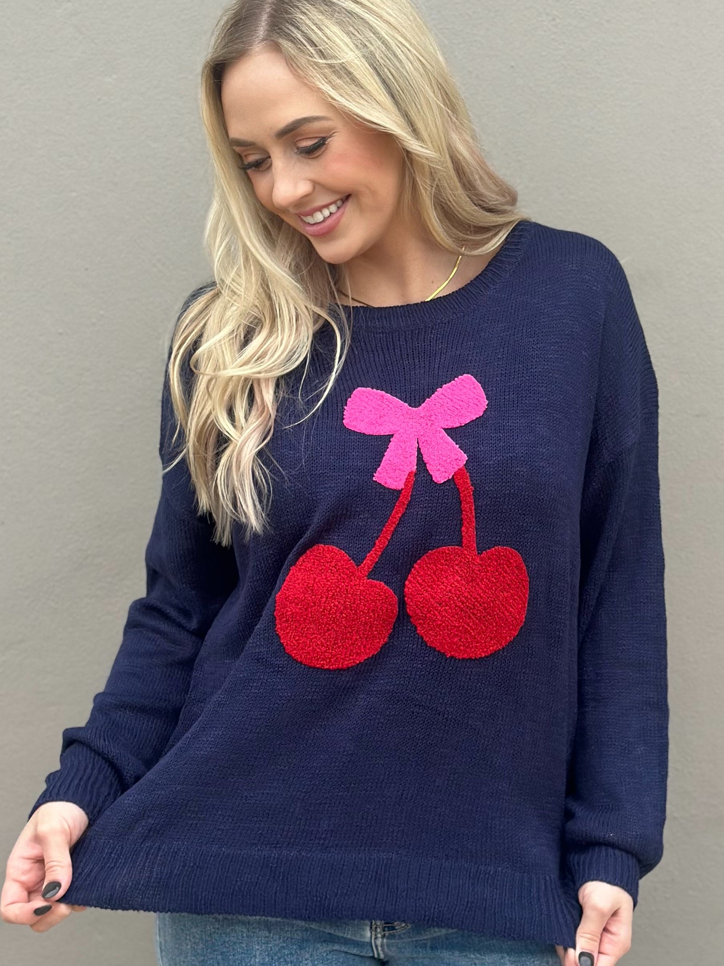 NEW! All The Cherry Bows Sweater