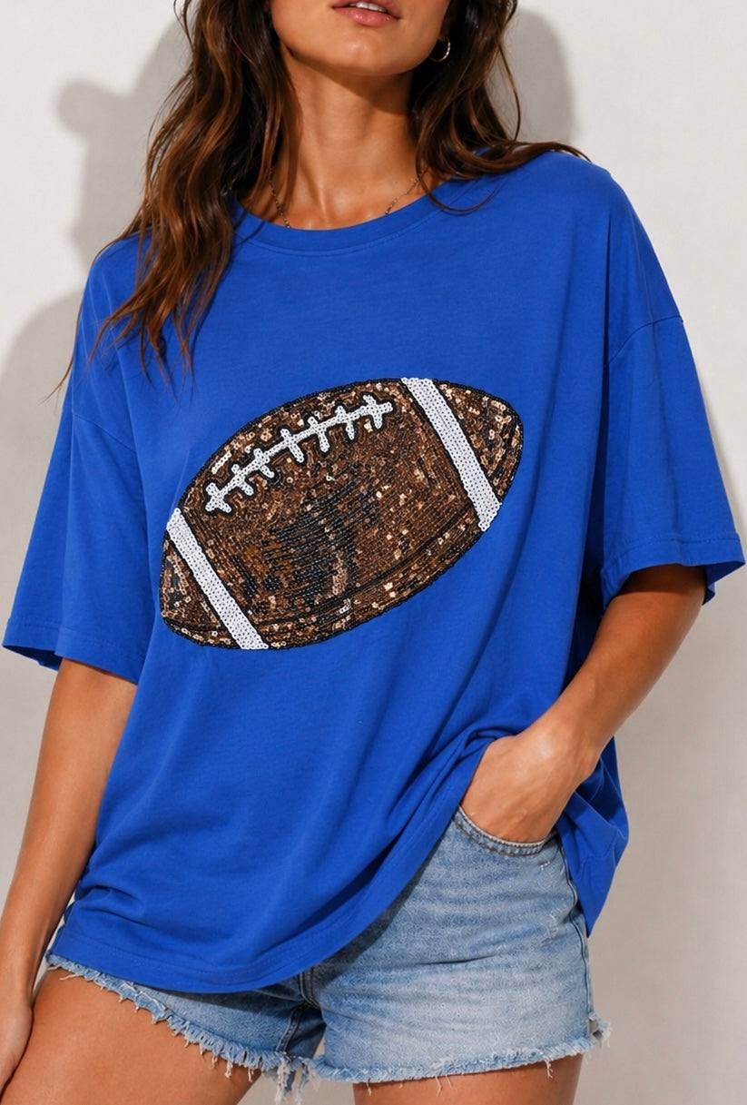 Game Day Sequin Football Tee