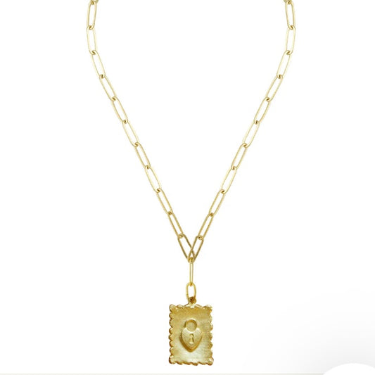 Susan Shaw Lock Stamp Necklace