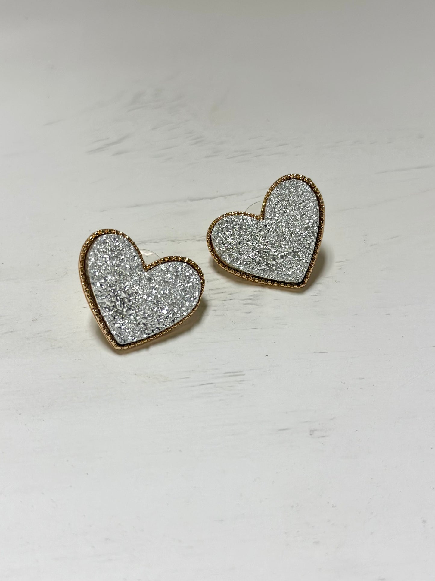 Stone Heart Earrings