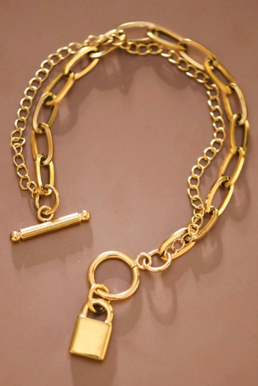 Gold Lock Bracelet