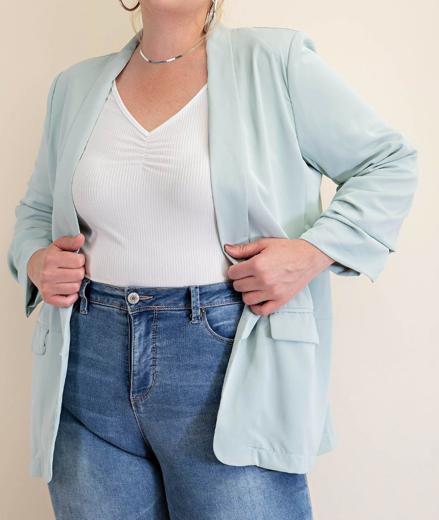 Christine Blazer Top in Blue Extended
