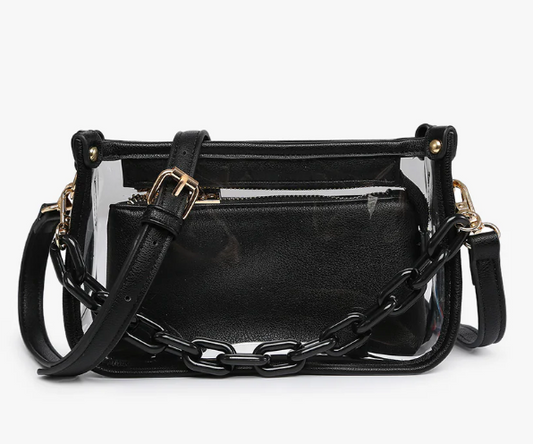 Jessica Clear Black Crossbody