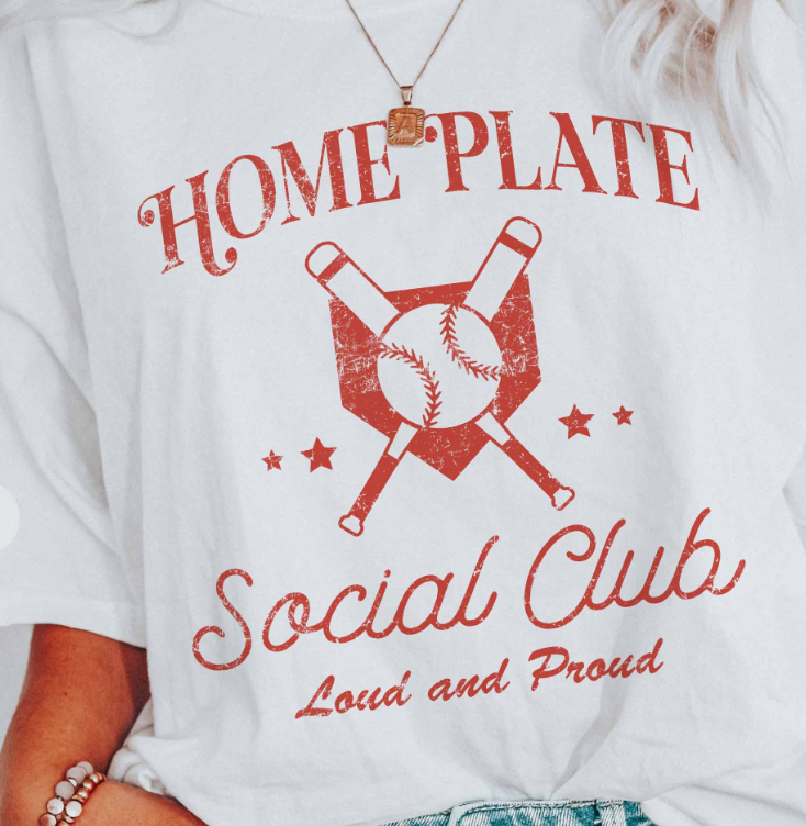 Home Plate Social Club Graphic Tee in White