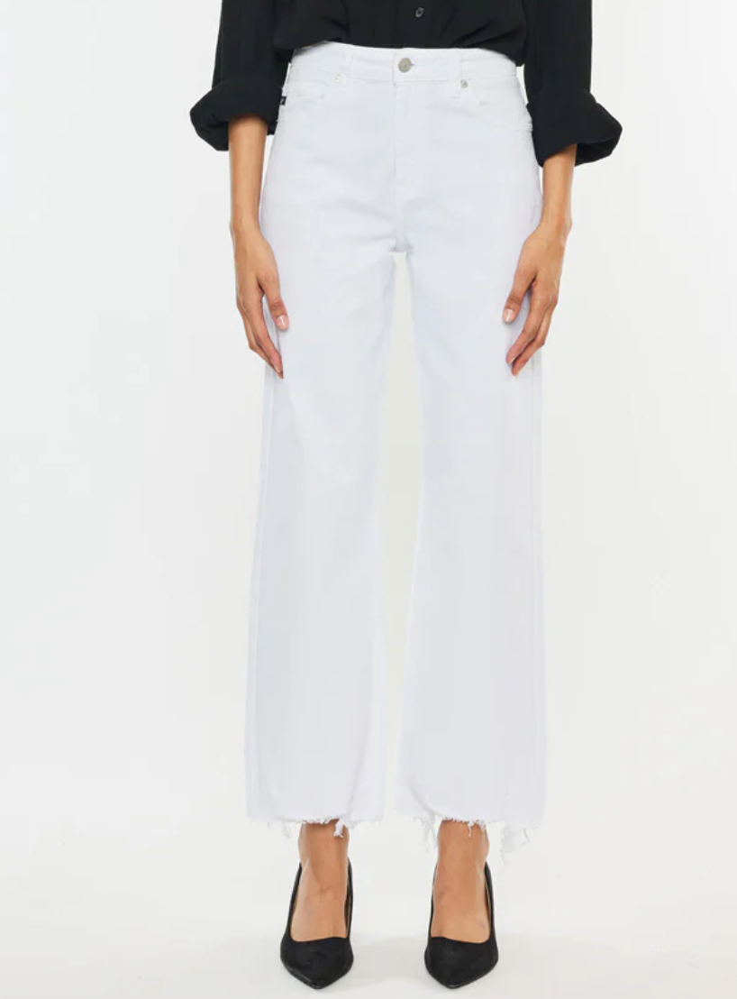 KanCan Skyla Frayed White Jean