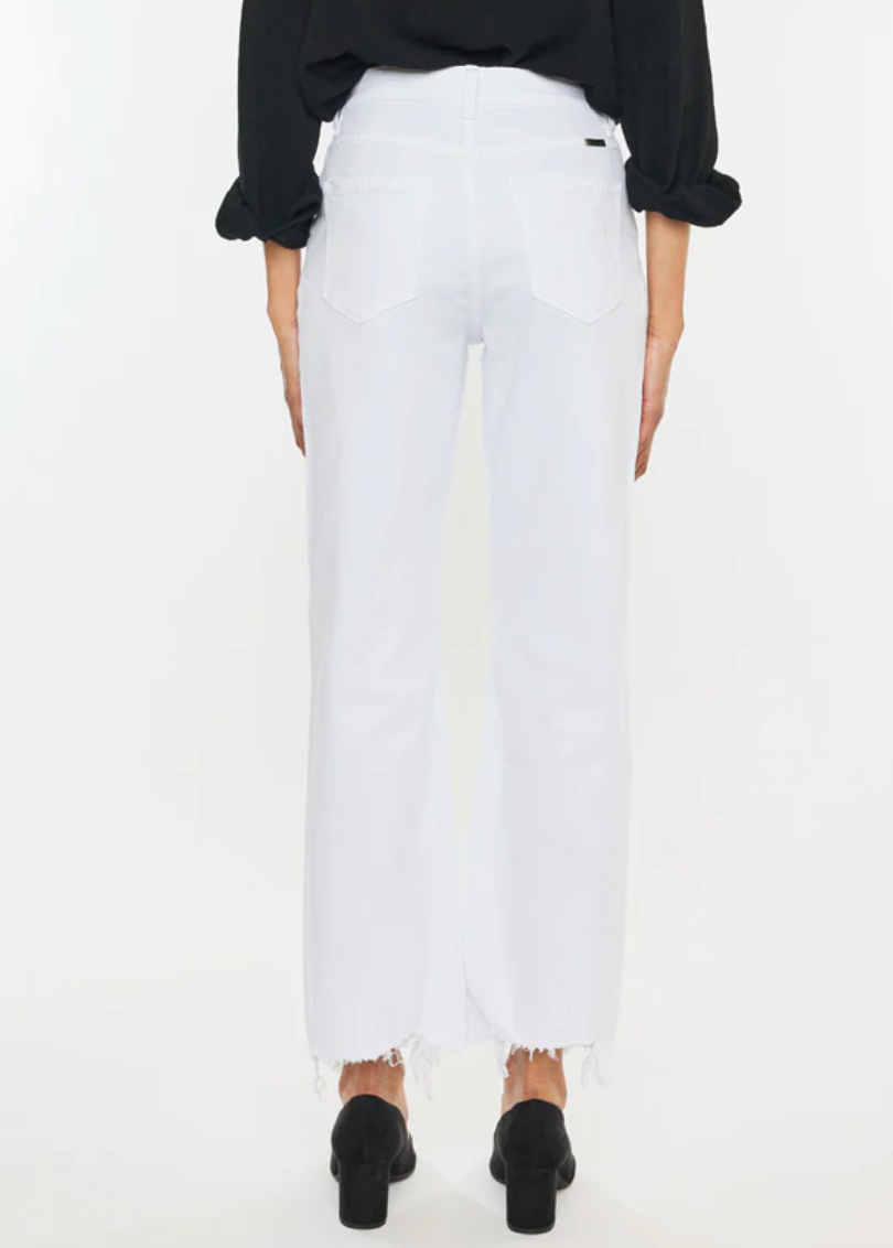 KanCan Skyla Frayed White Jean