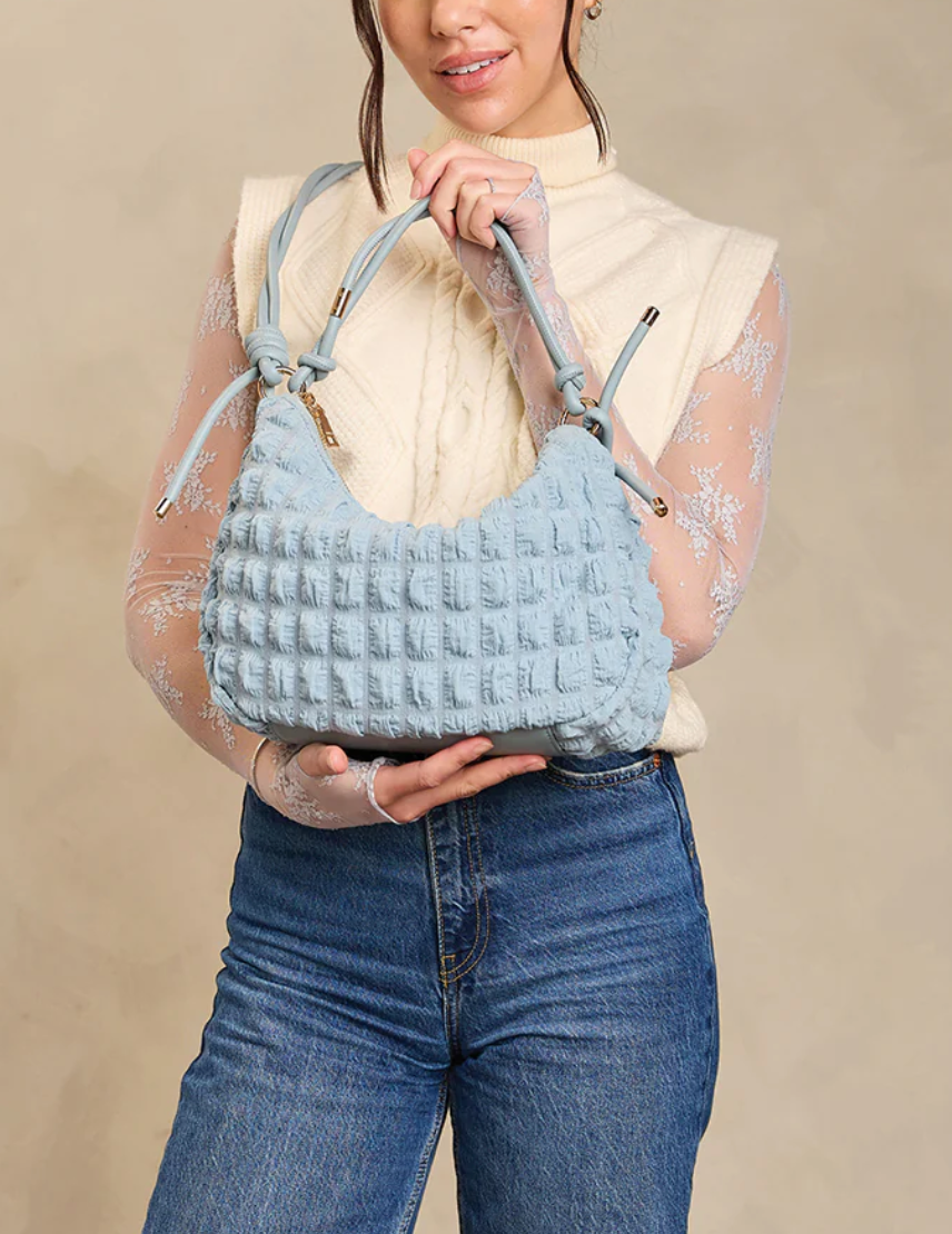 Nelly Quilted Taupe Crossbody