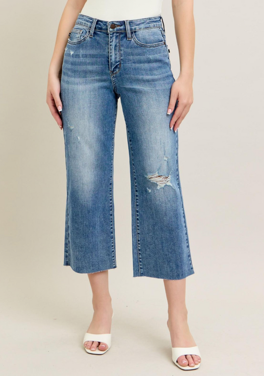 Judy Blue Remi Raw Hem Cropped Jean