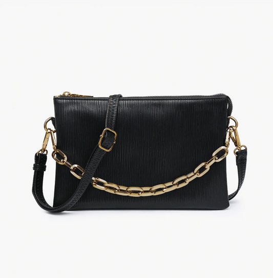 Izzy Black Textured Crossbody