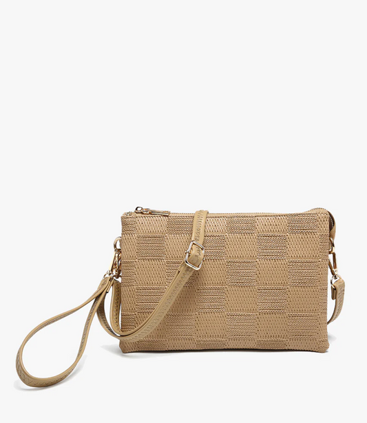 Izzy Tan Checker Crossbody