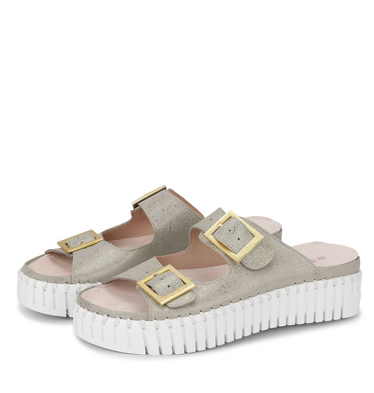 Ilse Jacobsen Silver Slide Sandal