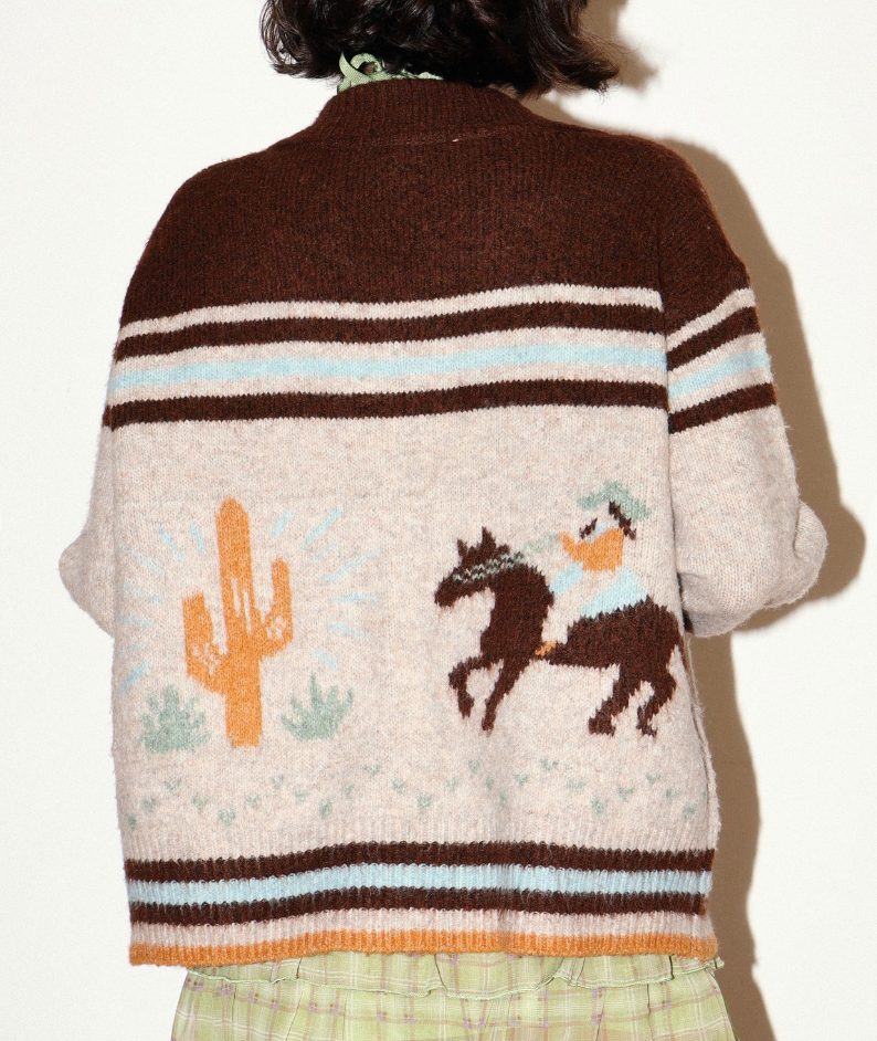 Cowboy Desert Zip Cardigan Top